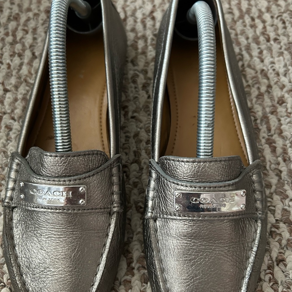 Coach Metallic Silver Women's Loafers